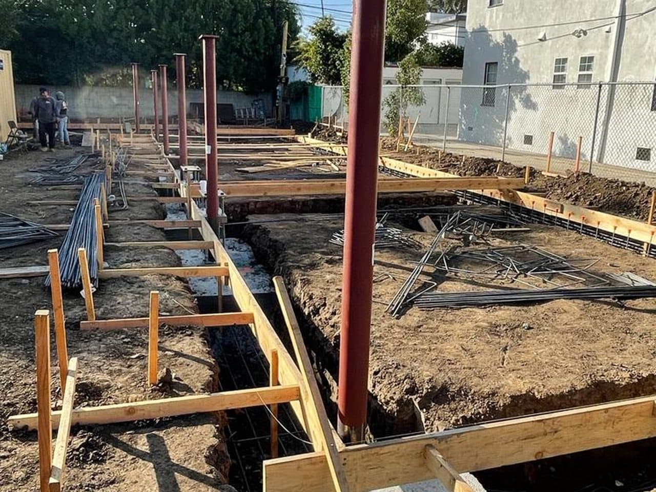Foundation and steel framing underway on an ADU Concepts jobsite
